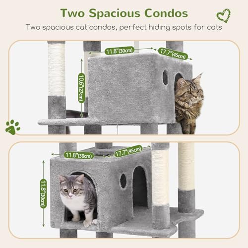 Globlazer Giant Cat Tree for Indoor Large Cats, Light Grey - Image 3