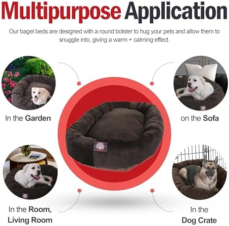 Majestic Pet 32 Inch Micro Velvet Calming Dog Bed Washable – Cozy Soft Round - Image 5