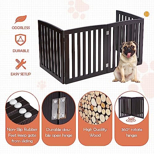 Dog Gate Pet Gate Indoor for Stairs Doorways 82x24 Inch 4 Panels Dog Fence - Image 3