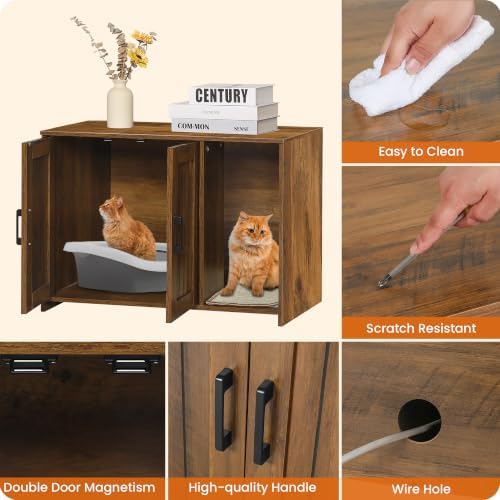 DWANTON Cat Litter Box Enclosure, - Image 4