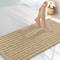 Smiry Bathroom Rugs 47X24, Extra Soft Rubber Backing Chenille Bath Mats by Smiry