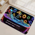 Punk Skull Bathroom Rugs Thin Bath Mat Non Slip Washable, Rubber Backing Quick by NSMNSM