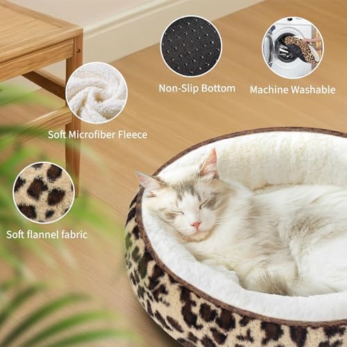 Zerbuger 20in Leopard Round Dog Bed Sofa - Image 5