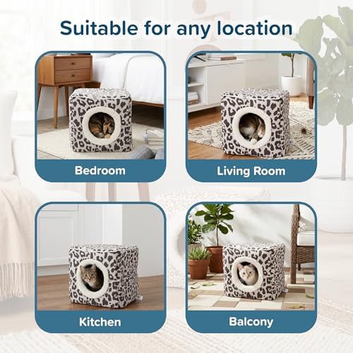 Cat House - Indoor Bed with Removable Foam Cushion - Cat Cave - Image 6