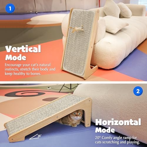 PETKARAY Cat Scratcher, Sisal Cat Scratching Ramp, L Shape Scratch Board - Image 3