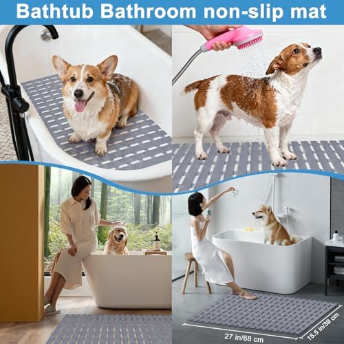 Non-Slip Bath Mat for Tub, Bathing Non Slip Tub Mat for Pet Dog, Dog Bath mat - Image 3