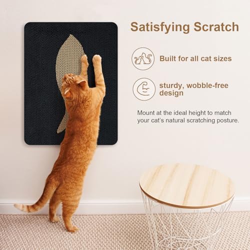 Ownpets Wall Cat Scratcher, Cute Vertical Cat Scratching Board, Wall Mounted - Image 3