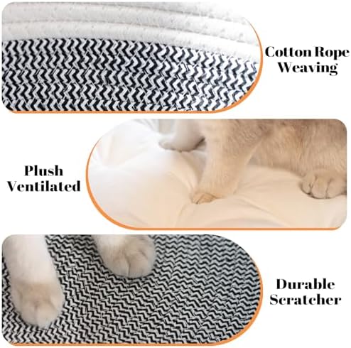 CHEERHOME PETS Handwoven Cat Basket Bed Cooling - Image 4