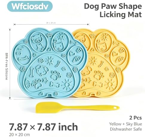 Dog Lick Mat Paw Shape Slow Feeder 17 Suction Cups 2 Pack BPA-Free - Image 5