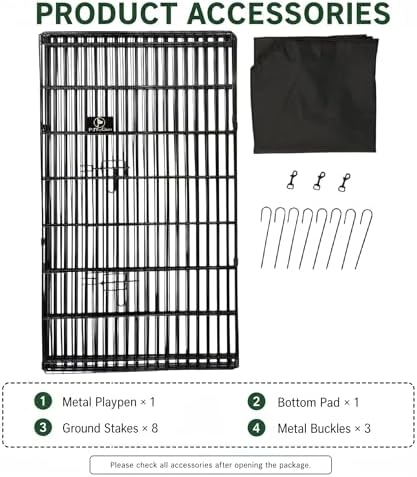 PJYuCien Puppy Playpen with Bottom Pad and Door, 8 Panels 42" H - Image 6