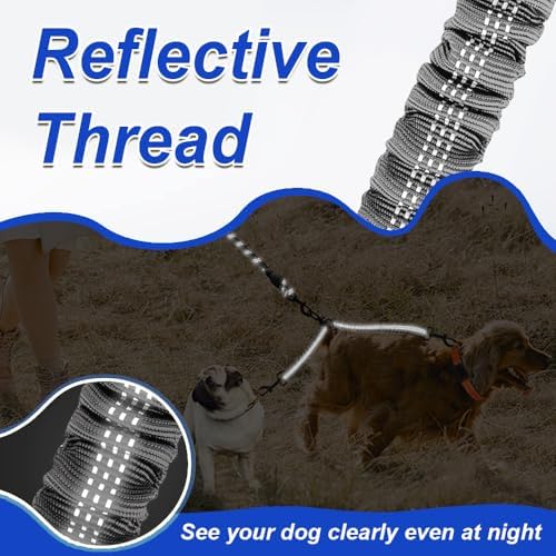 MingXpets Double Dog Leash, 360° Swivel Tangle Free Bungee Walking Training - Image 7