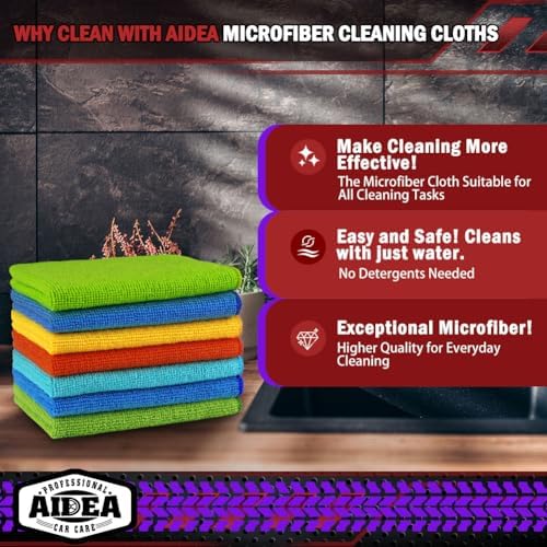 AIDEA Microfiber Cleaning Cloth-150PK, Microfiber Towels - Image 2