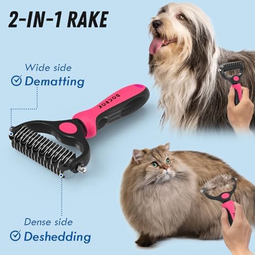 Docrok Pet Grooming Brush and Metal Comb Combo - Image 2