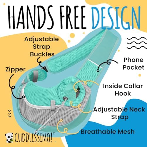 Cuddlissimo Small Dog Sling Carrier, Pet Cat Sling, Puppy Pouch - Image 5