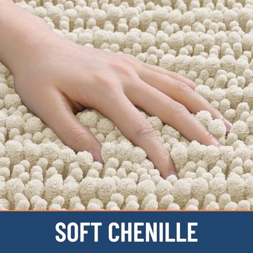 Smiry Bathroom Rugs 36X24, Extra Soft Rubber Backing Chenille Bath Mats - Image 4