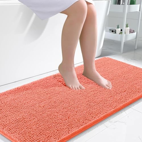 OLANLY Large Bathroom Rugs 50x30, Extra Soft Absorbent Chenille Bath Rugs by OLANLY