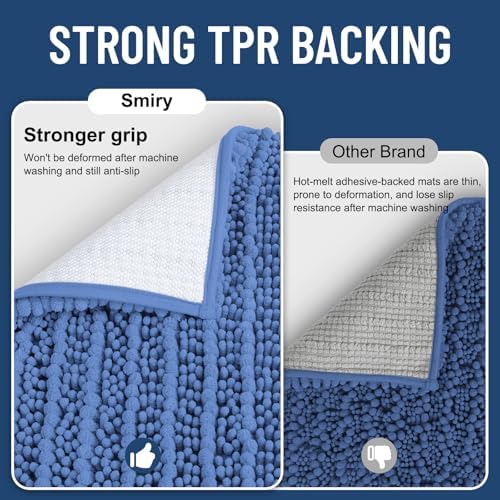 Smiry Bathroom Rugs 24X16, Extra Soft Rubber Backing Chenille Bath Mats - Image 3