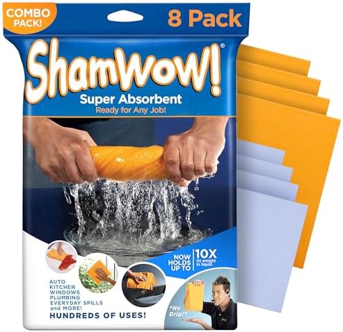ShamWow Original Super Absorbent Multi-Purpose Cleaning Shammy Chamois Towel by Shamwow