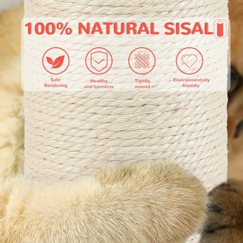 45'' Tall Cat Scratching Post Tree, Heavy Duty Scratcher - Image 4