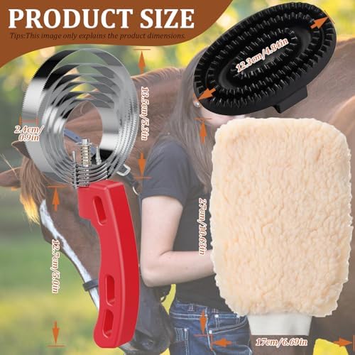6 Rings Curry Comb Horse Brush, Horse Grooming Supplies - Image 2