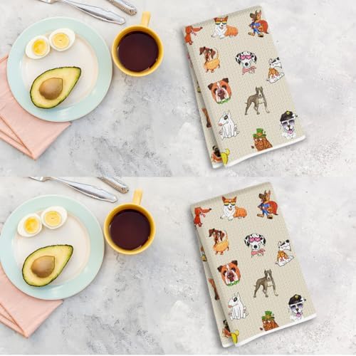 NISTOMISU Set of 2 Cute Dog Kitchen Towels, Dog Lovers Gifts - Image 7