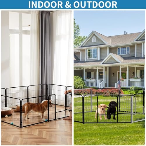 NEWBULIG Dog Playpen Indoor 8 Panels 32 Inch, Metal Outdoor Dog Fence Pen - Image 2