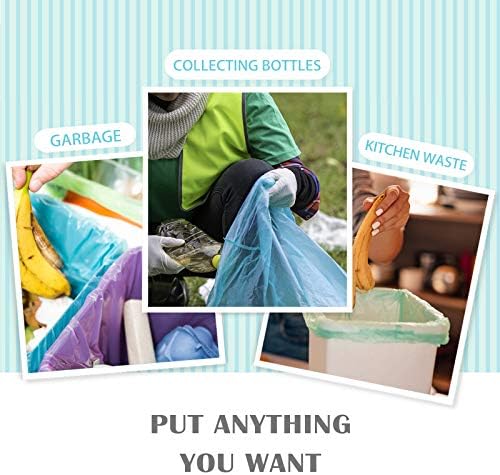 8 Gallon 330 Counts Clear Colorful Trash Bags Kitchen Garbage Bags by Teivio - Image 3