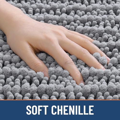 Smiry Bathroom Rugs 30X18, Extra Soft Rubber Backing Chenille Bath Mats - Image 4