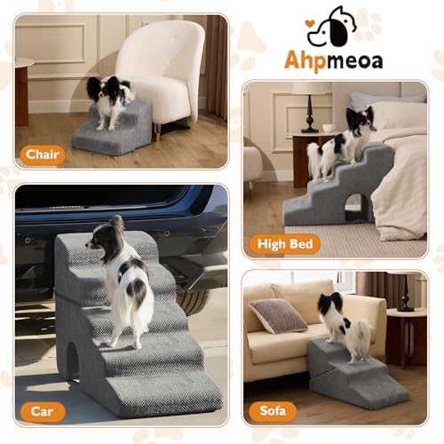 Ahpmeoa Dog Stairs for Bed 19.5’’ H, 4-Step Dog Steps for High Bed - Image 6