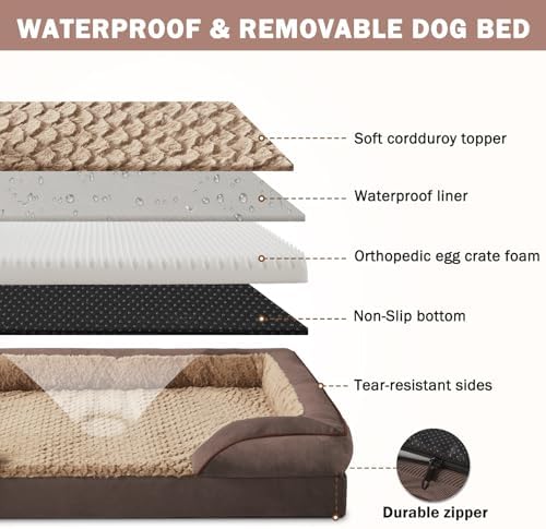 INVENHO Orthopedic Dog Beds Large Sized, XL Egg-Crate Foam Dog Couch - Image 4