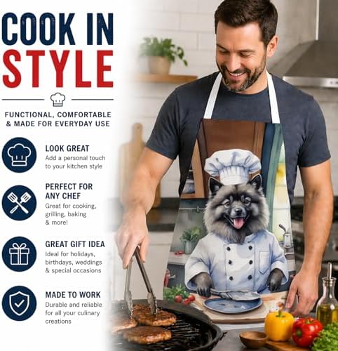Caroline's Treasures Keeshond The Chef Apron Cooking Kitchen Server Baking - Image 2