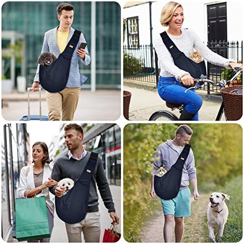 CUBY Dog and Cat Sling Carrier, Hands Free Reversible Pet Papoose Bag, Soft - Image 5