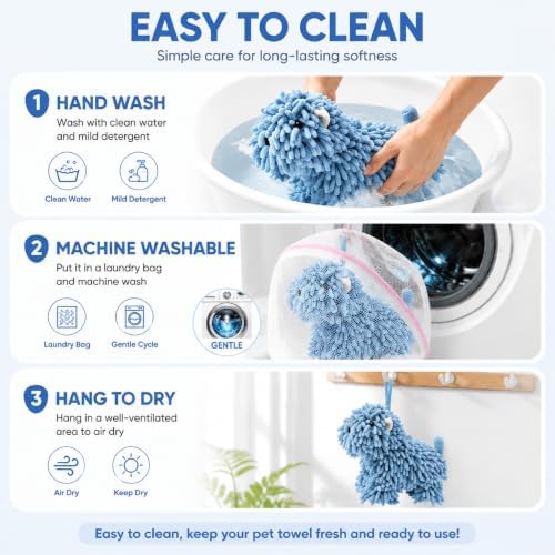 Chenille Dog Hand Towel for Bathroom & Kitchen, Cute Fuzzy Ball Towel - Image 6
