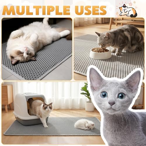 Cat Litter Mat 30"x24", Double Layer Waterproof Litterbox Mat - Image 6