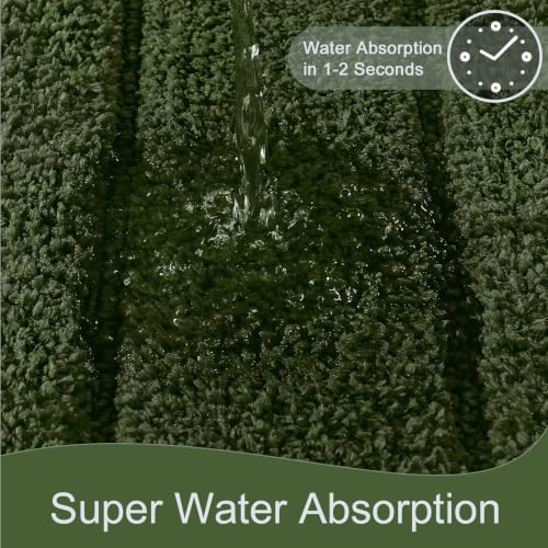 AROGAN Luxury Long Bathroom Runner Rugs 24x60 Inch Bath Rug, Olive Green - Image 6