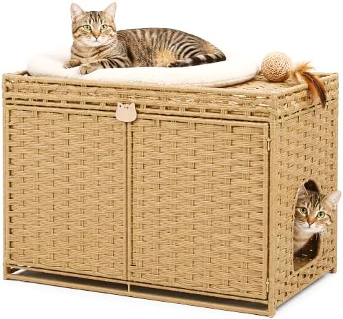 Cat Litter Box Enclosure, Extra Large Hidden by deepredcoast