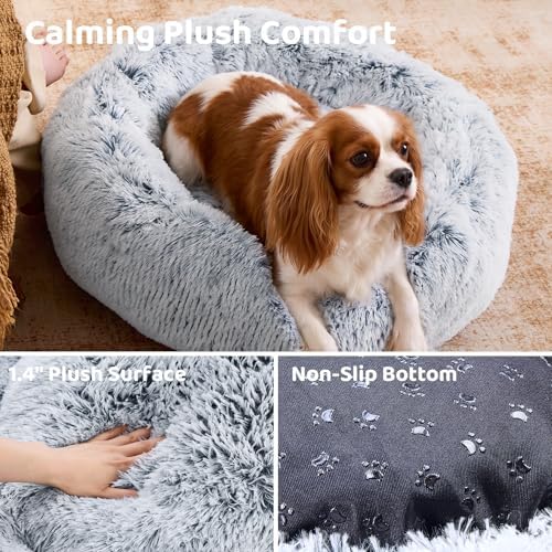 JOLLYVOGUE Dog Beds Large Sized Dog, Calming Anti-Anxiety Dog Bed, Fluffy Donut - Image 4