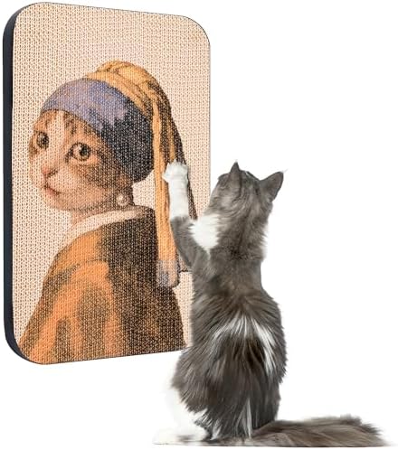 Cat Wall Scratcher, Art Cat Scratching Board by LESISSMER