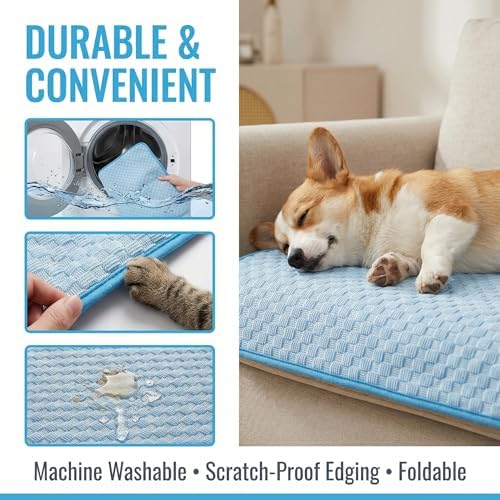 Large Dog Cooling Mat for Dogs, Gel Free Ice Silk Large Self Cooling Pad - Image 4
