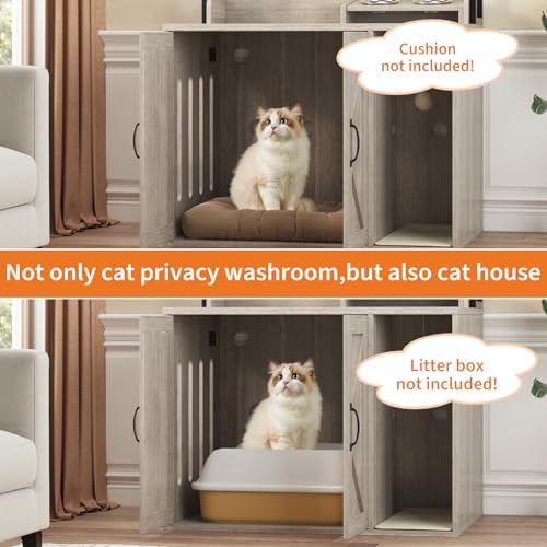 IDEALHOUSE 53" H Cat Litter Box Enclosure Hidden Litter Box Furniture - Image 4