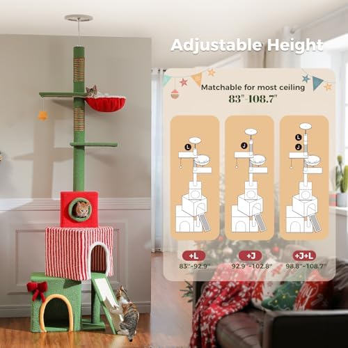 PEQULTI 83-108'' Floor to Ceiling Cat Tree - Image 2