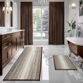 BSICPRO Bathroom Rugs Sets 2 Piece, Non Slip Striped Bath Mats by BSICPRO