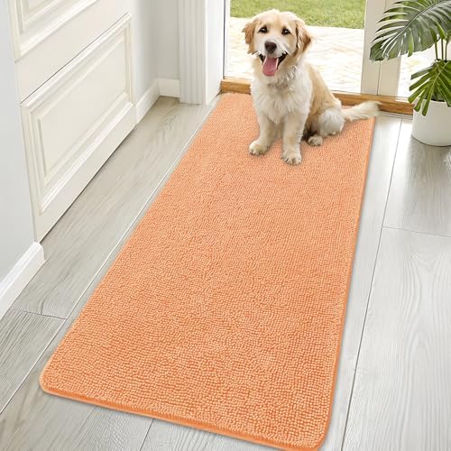 OLANLY Dog Door Mat for Muddy Paws 70x35, Super Absorbent Chenille Mud Mat by OLANLY
