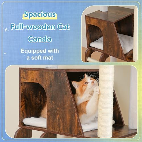Hey-brother Wooden Cat Tree, Furniture Tower - Image 7