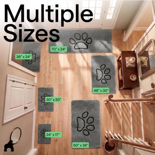 GORILLA GRIP SoakSTOPPER Dog Door Mat, Machine Wash and Dry, 30x20 Gray - Image 2