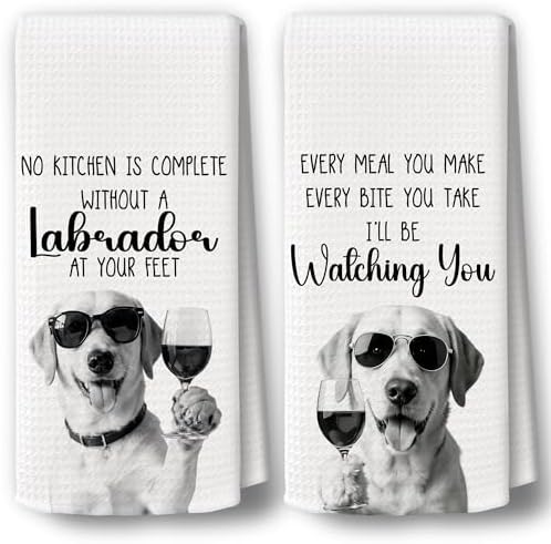 Dog Kitchen Towels Decor Set of 2 by BCUANGD