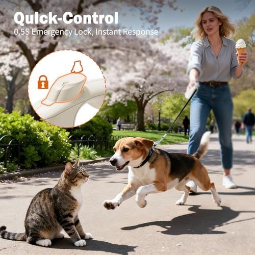 OUTRUN Retractable Dog Leash 26 FT Tape up, to 110 lb, No Tangle - Image 7