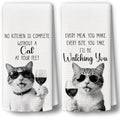 Cat Kitchen Towels Decor Set of 2 by BCUANGD