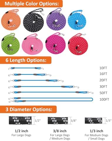 Long Dog Leash for Dog Training 100FT, Heavy Duty Dog Lead for Large Medium - Image 2