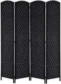 HOMCOM Room Divider 4-Panel, 6FT-Tall Folding Privacy Screen by HOMCOM